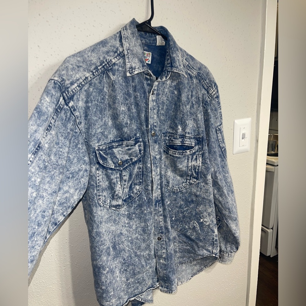 Bleached Distressed Denim Jacket - image 2